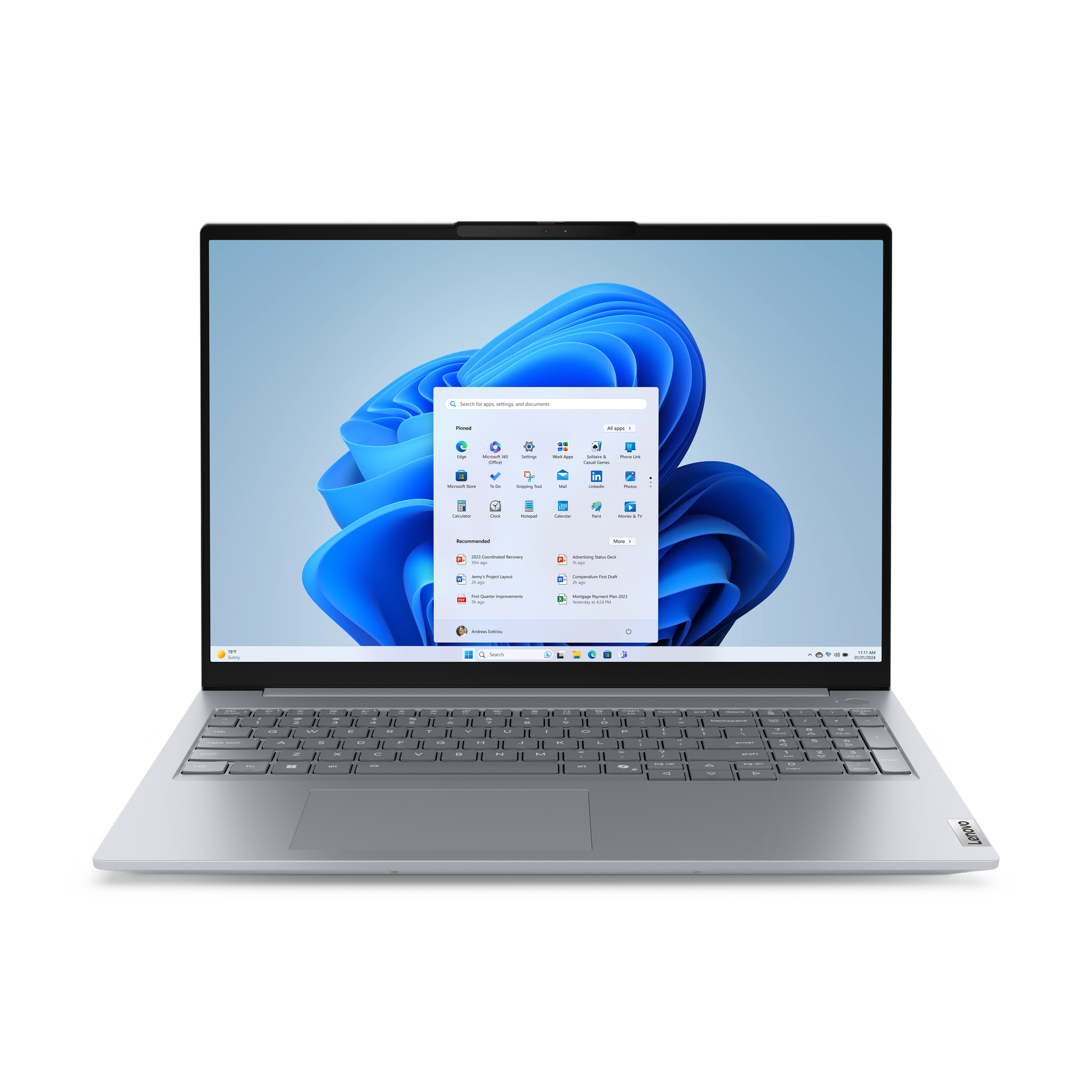 Lenovo ThinkBook 16 G8 IRL Intel Core 5 210H Ordinateur portable 40,6 cm (16") WUXGA 16 Go DDR5-SDRAM 512 Go SSD Wi-Fi 6E (802.11ax) Windows 11 Pro Anglais Gris