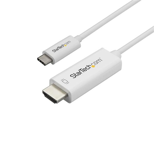 StarTech.com Câble adaptateur USB-C vers HDMI 4K 60 Hz de 1 m - Blanc StarTech.com Câble adaptateur USB-C vers HDMI 4K 60 Hz de 1 m - Blanc