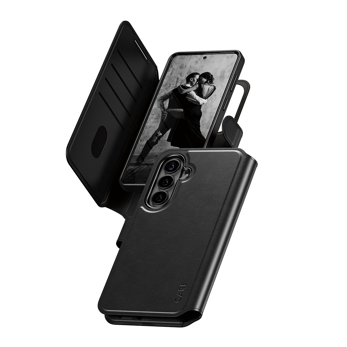 PanzerGlass CARE™ by ® Tango 2-in-1 Wallet Case w. Qi Samsung Galaxy S26+ coque de protection pour téléphones portables Housse Transparent