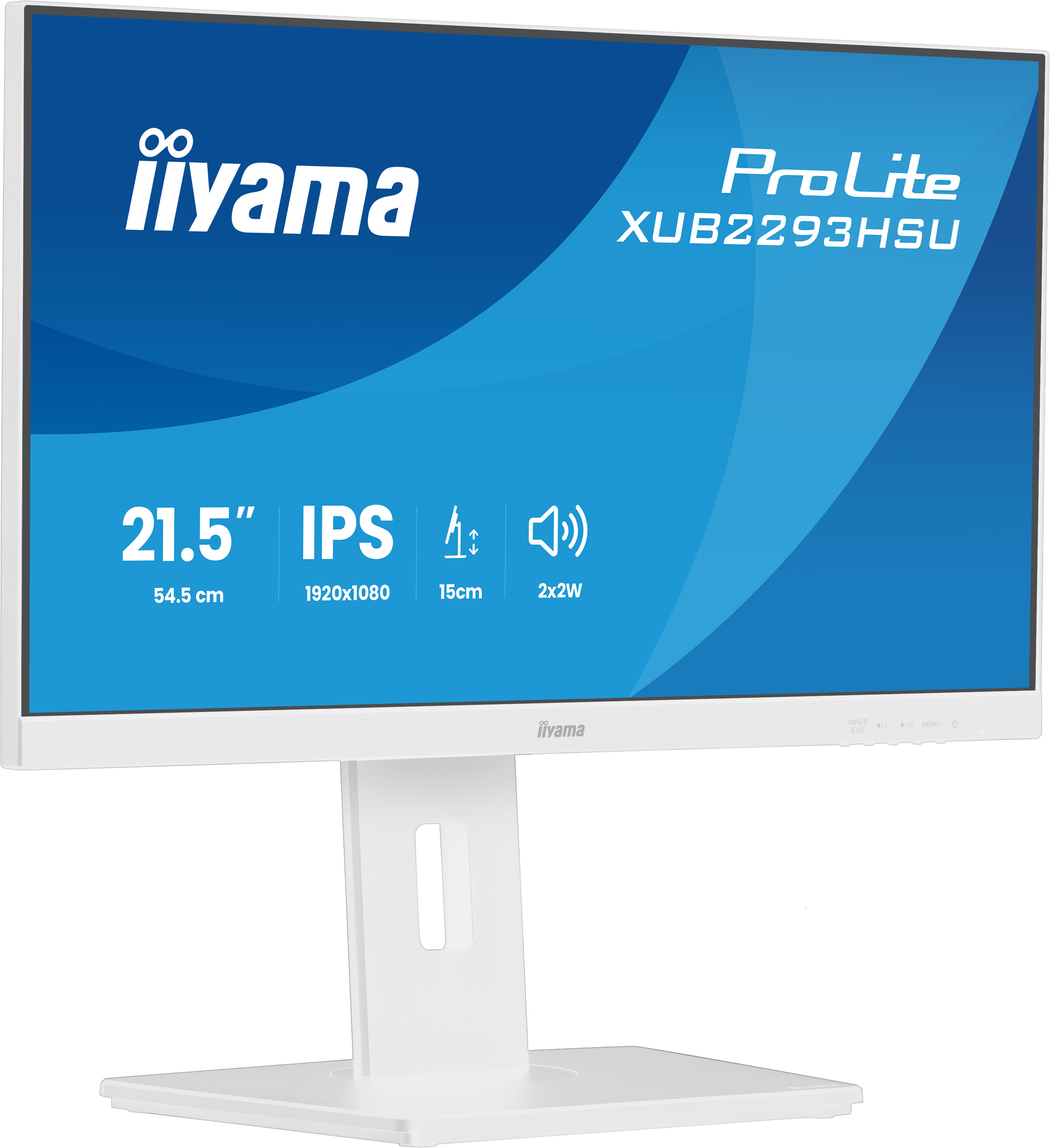 iiyama ProLite XUB2293HSU-W7 écran plat de PC 54,6 cm (21.5") 1920 x 1080 pixels Full HD LED Blanc
