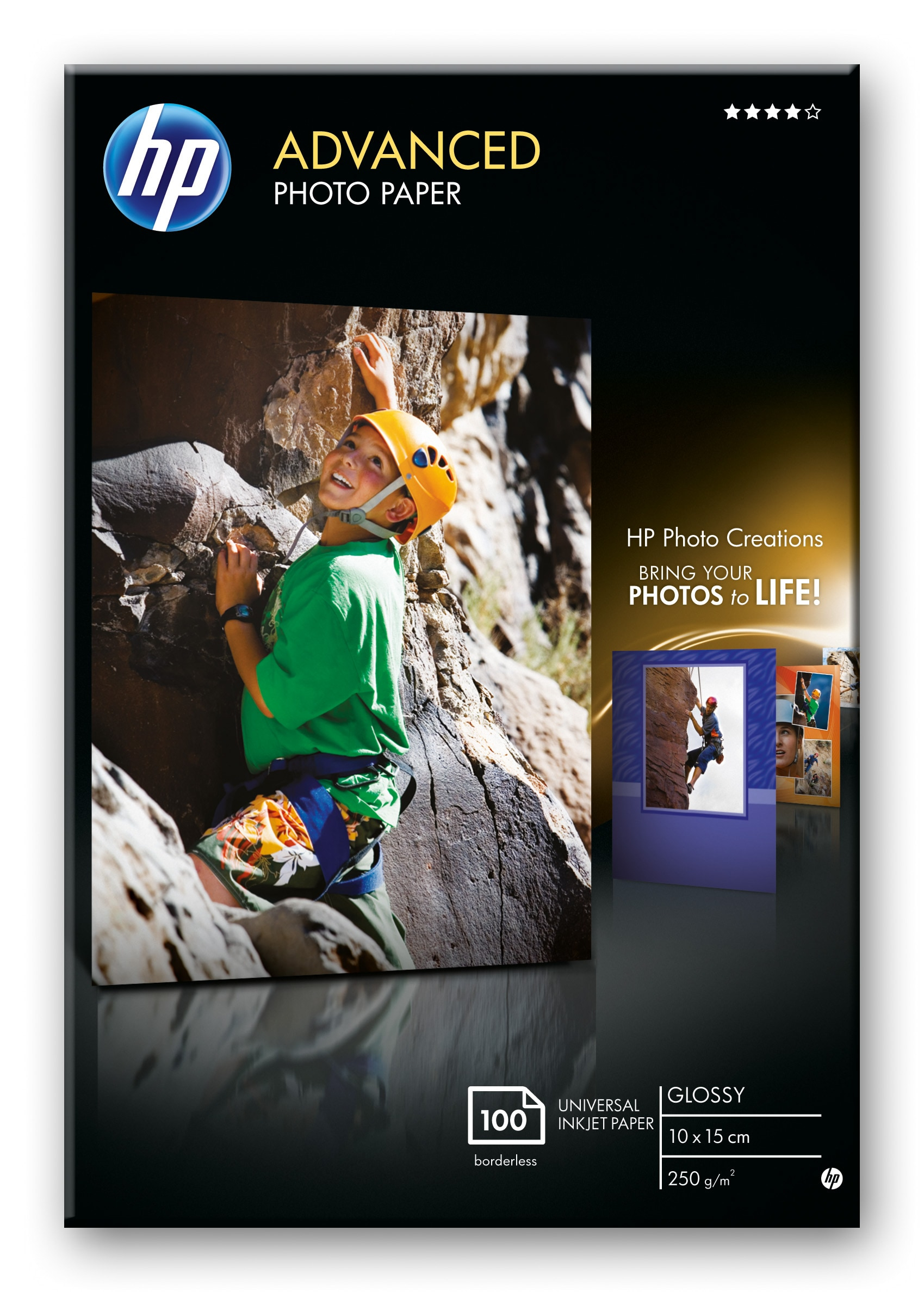 HP Q8692A papier photos Noir, Bleu, Blanc Gloss