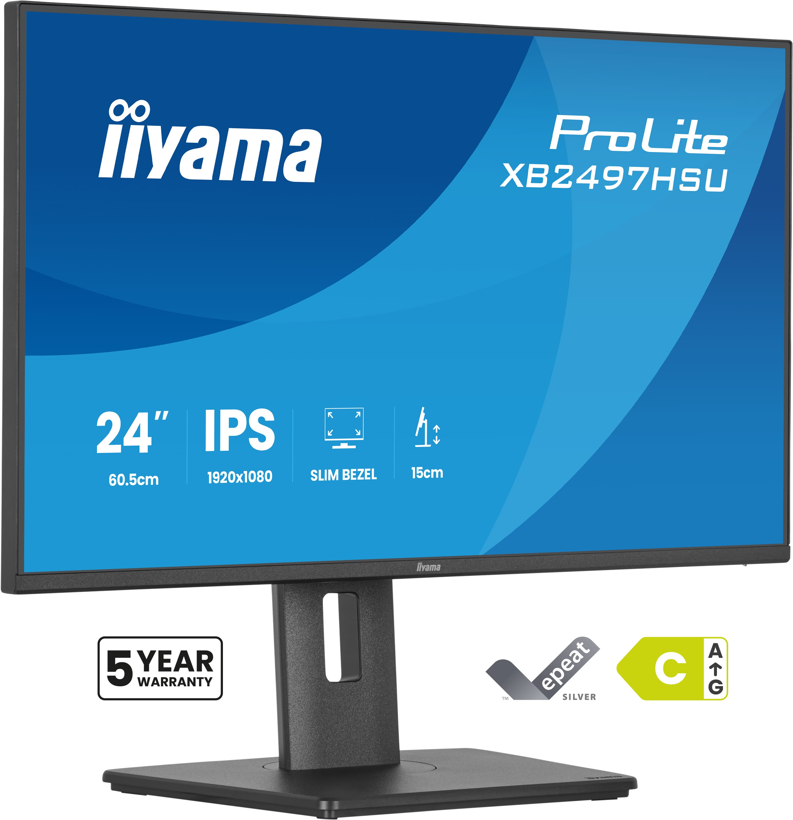 iiyama ProLite XB2497HSU-B1 écran plat de PC 60,5 cm (23.8") 1920 x 1080 pixels Full HD Noir