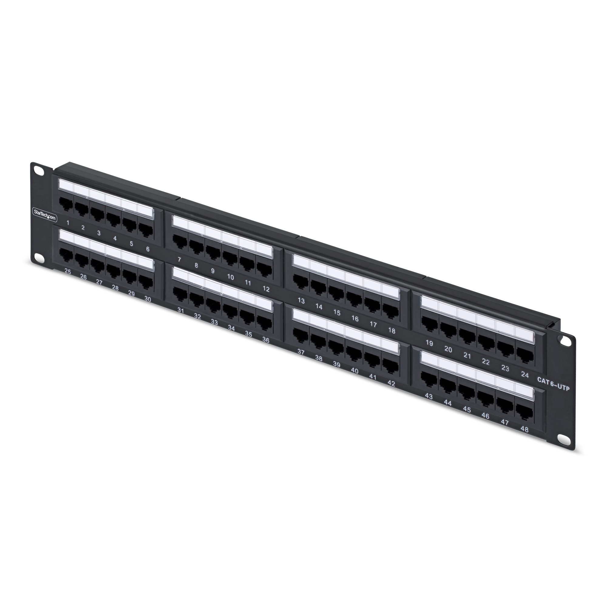 StarTech.com Panneau Patch Cat6 48 Ports 2U Monté en Rack, RJ45, UTP, 110 Punch-Down, Panneau Patch Ethernet Cat 6 pour Rack Serveurs Réseau