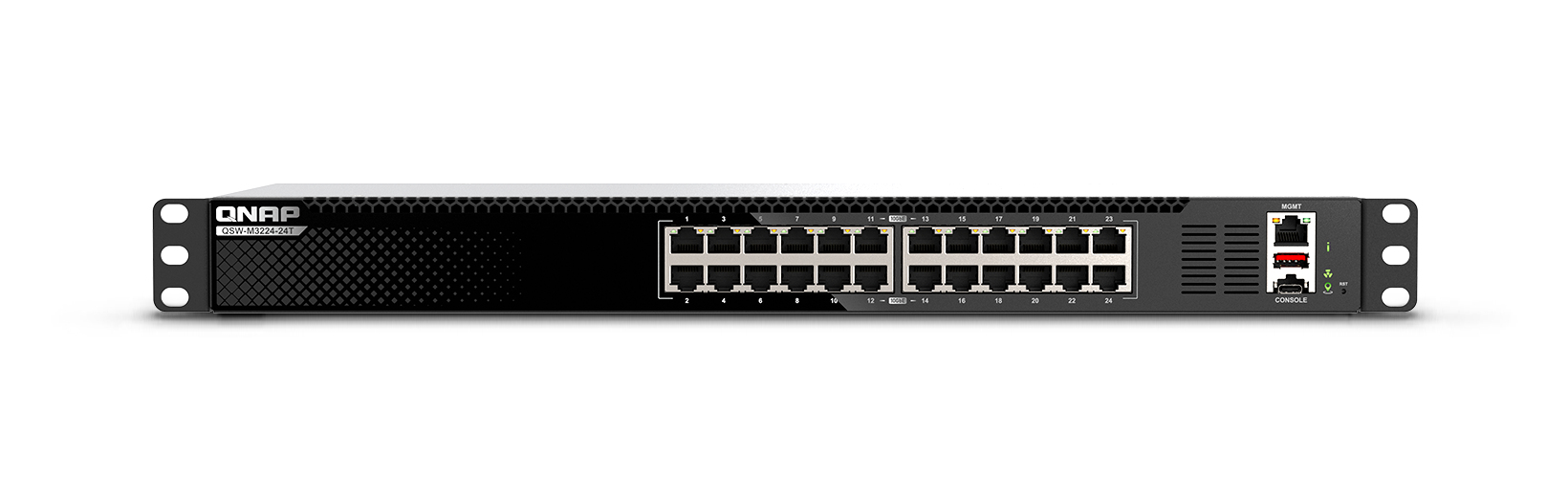 QNAP QSW-M3224-24T commutateur réseau Géré L3 10G Ethernet (100/1000/10000) 1U Noir, Argent QNAP QSW-M3224-24T commutateur réseau Géré L3 10G Ethernet (100/1000/10000) 1U Noir, Argent