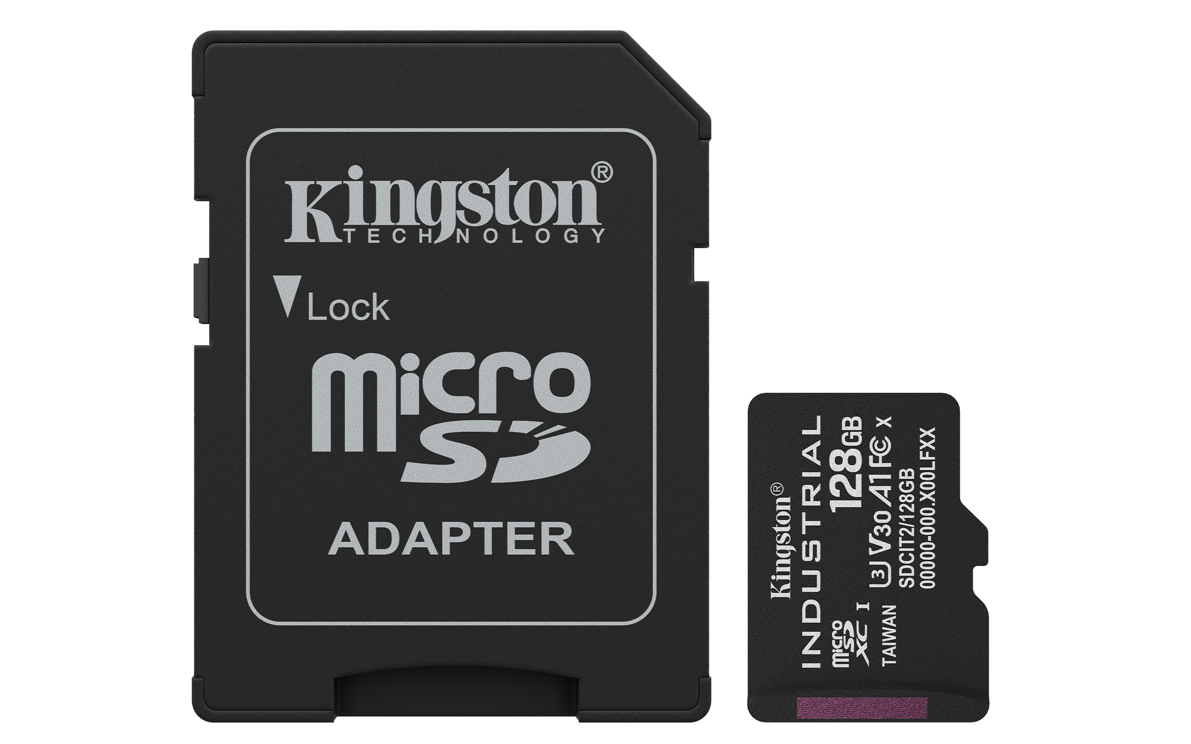 Kingston Technology Carte 128GB microSDXC Industrielle C10 A1 pSLC + adaptateur SD