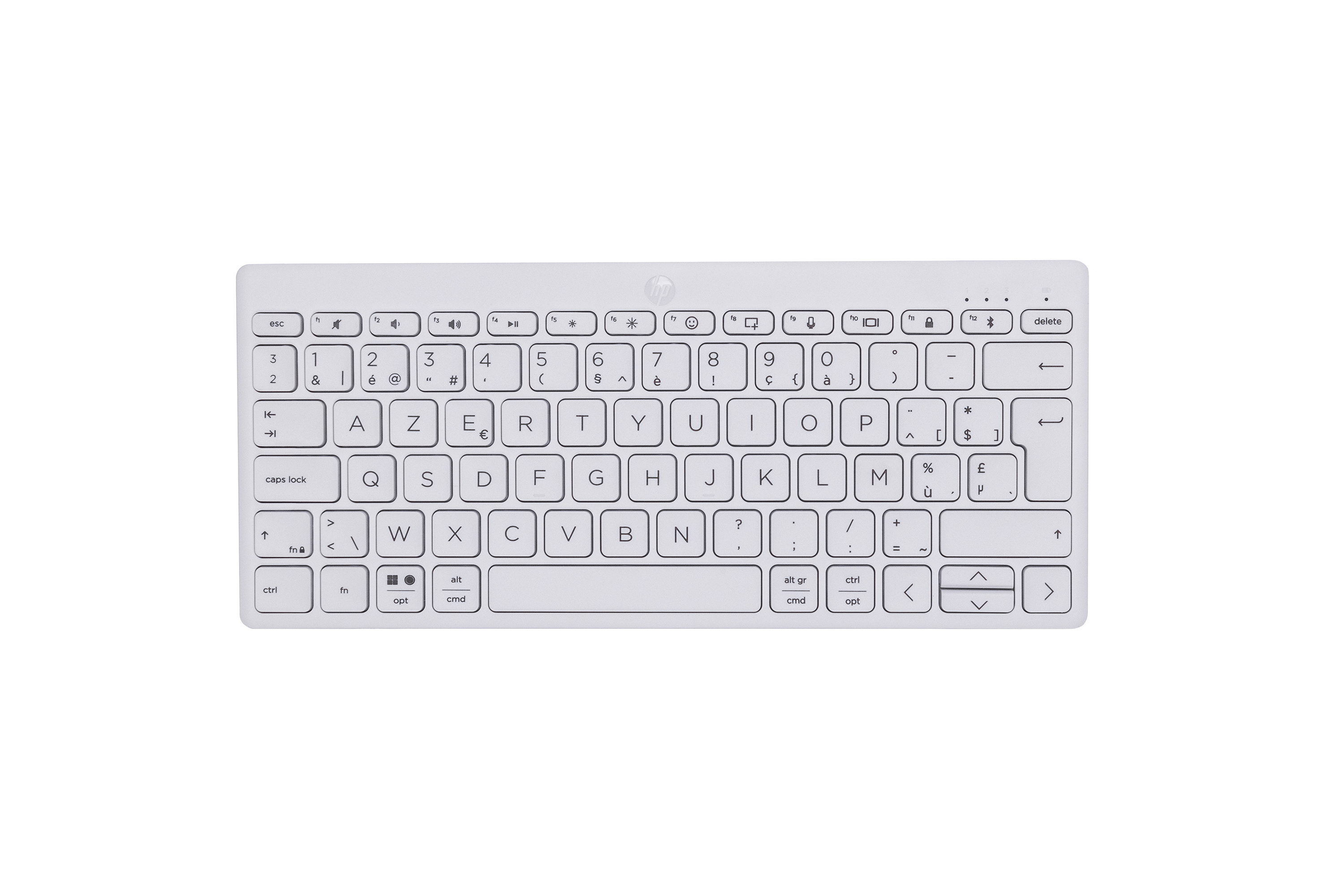 HP 350 Compact Multi-Device Bluetooth Keyboard clavier Maison AZERTY Belge Blanc