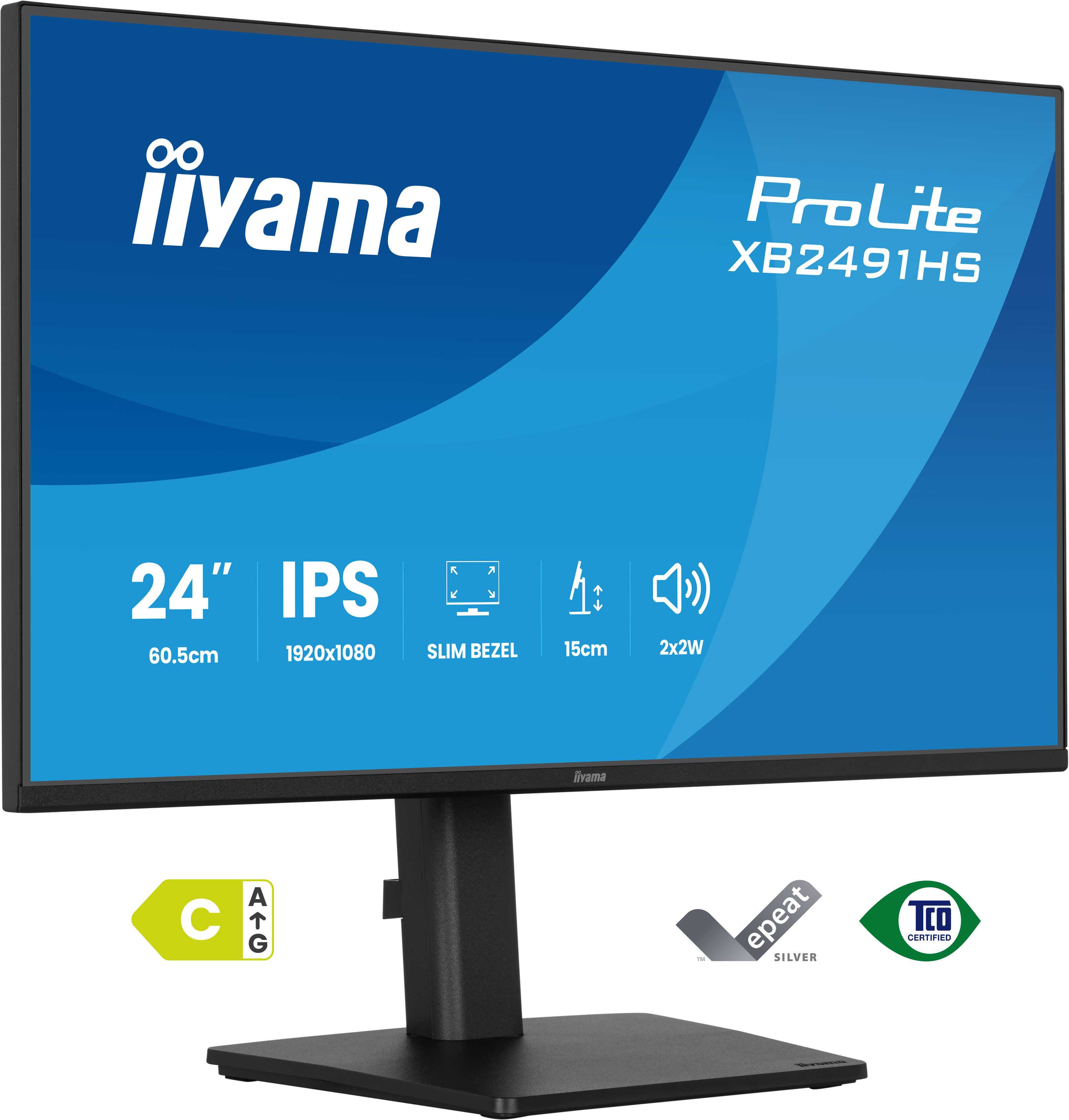 iiyama ProLite XB2491HS-B1 écran plat de PC 60,5 cm (23.8") 1920 x 1080 pixels Full HD Noir