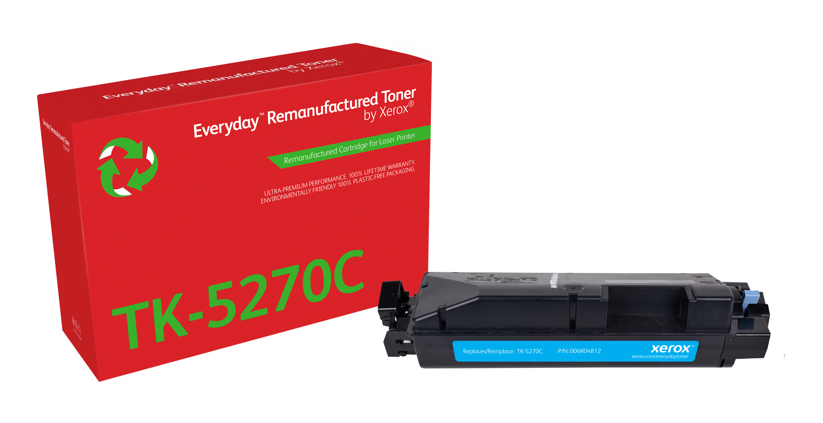 Remanufacturé Everyday Toner remanufacturé Cyan Everyday™ de Xerox compatible avec Kyocera TK-5270C, Capacité standard Remanufacturé Everyday Toner remanufacturé Cyan Everyday™ de Xerox compatible avec Kyocera TK-5270C, Capacité standard