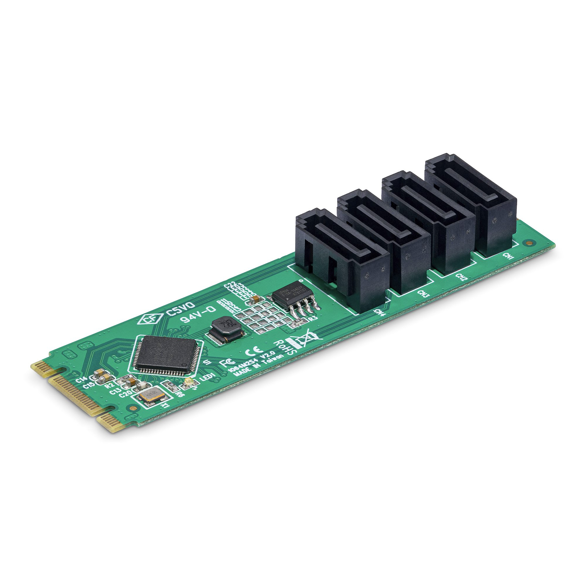 StarTech.com Carte Adaptateur M.2 vers SATA à 4 Ports, Carte Extension M.2 PCIe 3.0 vers HDD/SSD SATA, Chipset ASM1064, M.2 NVMe vers 4x HDD/SSD pour Windows/macOS/Linux StarTech.com Carte Adaptateur M.2 vers SATA à 4 Ports, Carte Extension M.2 PCIe 3.0 vers HDD/SSD SATA, Chipset ASM1064, M.2 NVMe vers 4x HDD/SSD pour Windows/macOS/Linux