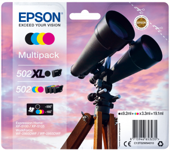 Epson 502 XL cartouche d'encre 4 pièce(s) Original Rendement élevé (XL) Noir, Bleu, Magenta, Jaune Epson 502 XL cartouche d'encre 4 pièce(s) Original Rendement élevé (XL) Noir, Bleu, Magenta, Jaune