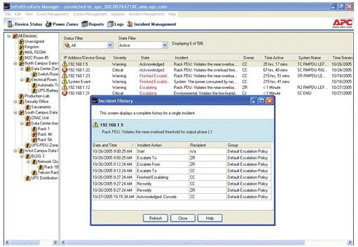 APC InfraStruXure Manager Incident Management Module