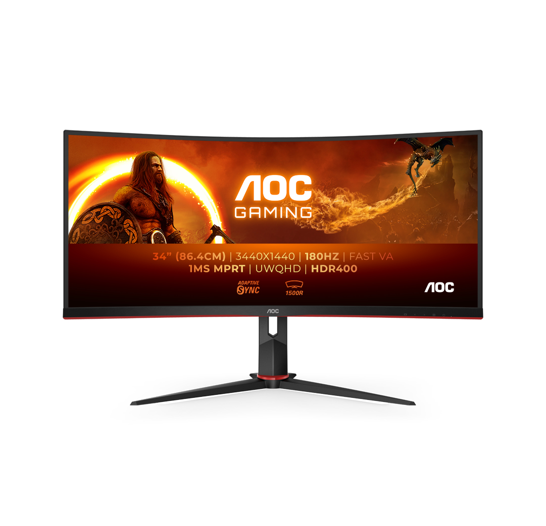 AOC G2 CU34G2XP/BK écran plat de PC 86,4 cm (34") 3440 x 1440 pixels AOC G2 CU34G2XP/BK écran plat de PC 86,4 cm (34") 3440 x 1440 pixels