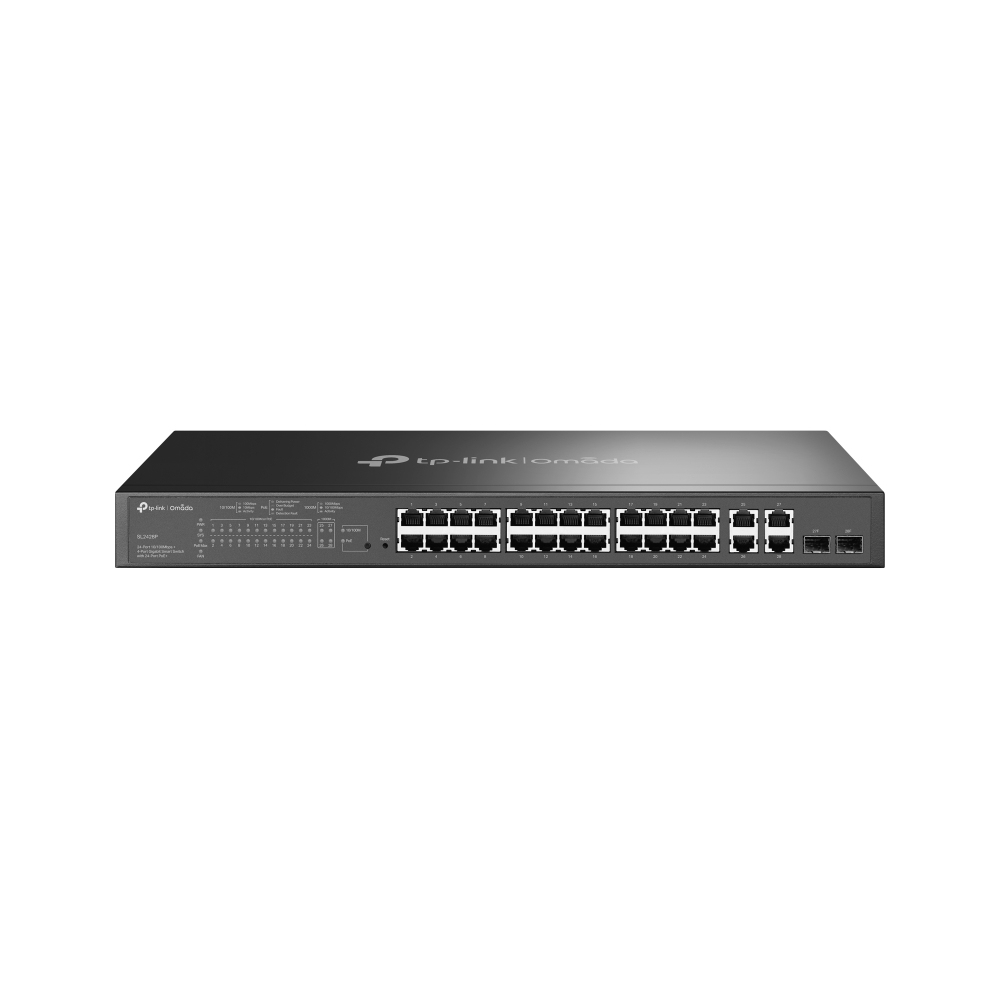 TP-Link Omada SL2428P commutateur réseau Géré L2 Fast Ethernet (10/100) Connexion Ethernet, supportant l'alimentation via ce port (PoE) 1U Noir TP-Link Omada SL2428P commutateur réseau Géré L2 Fast Ethernet (10/100) Connexion Ethernet, supportant l'alimentation via ce port (PoE) 1U Noir