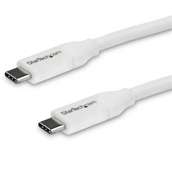 StarTech.com Câble USB-C vers USB-C avec Power Delivery 5A de 4 m - USB 2.0 - Blanc StarTech.com Câble USB-C vers USB-C avec Power Delivery 5A de 4 m - USB 2.0 - Blanc