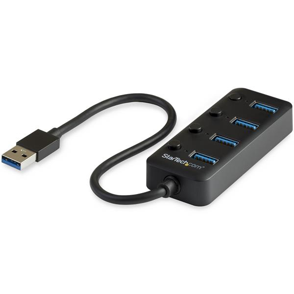 StarTech.com Hub USB 3.0 à 4 ports avec interrupteurs marche/arrêt pour chaque port USB StarTech.com Hub USB 3.0 à 4 ports avec interrupteurs marche/arrêt pour chaque port USB