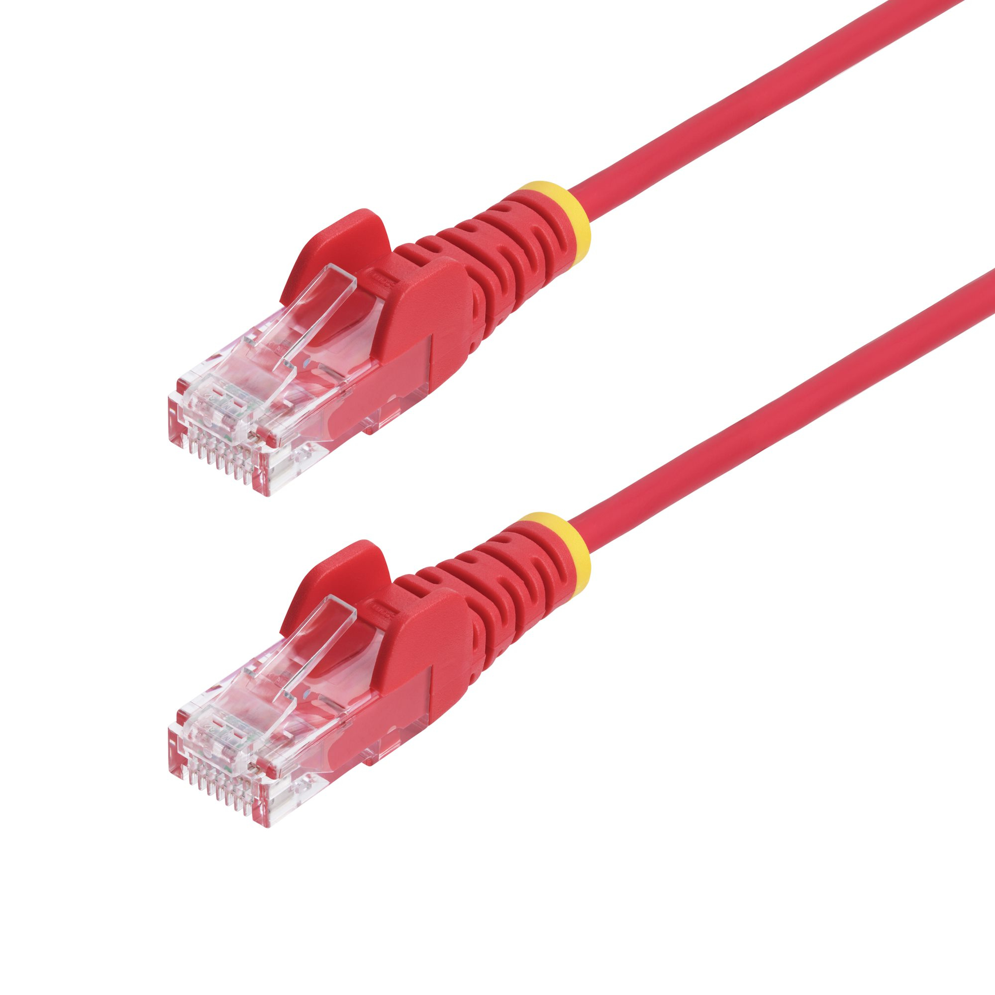 StarTech.com Câble Ethernet CAT6 Rouge Fin de 10m, Sans Accroc, 100W PoE, UTP, LSZH, Fil de Cuivre Pur 28AWG, Cordon Patch Réseau RJ45 avec Serre-Câble, Contrôlé Fluke