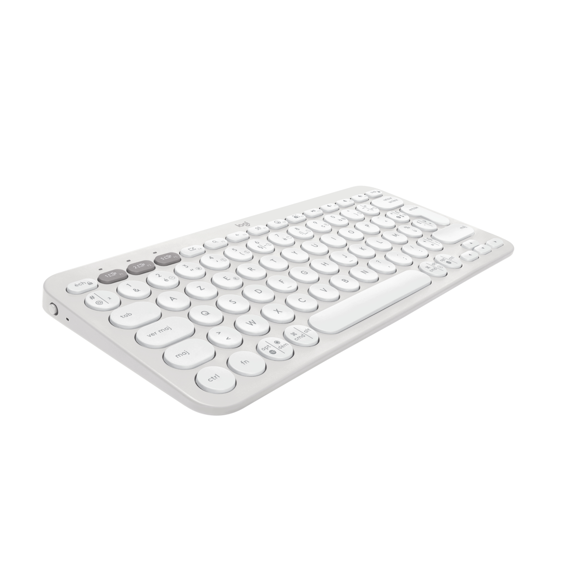 Logitech Pebble Keys 2 K380s clavier RF sans fil + Bluetooth QWERTY US International Blanc