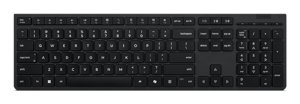 Lenovo 4Y41R64540 clavier maison/bureau RF sans fil + Bluetooth Anglais américain Noir