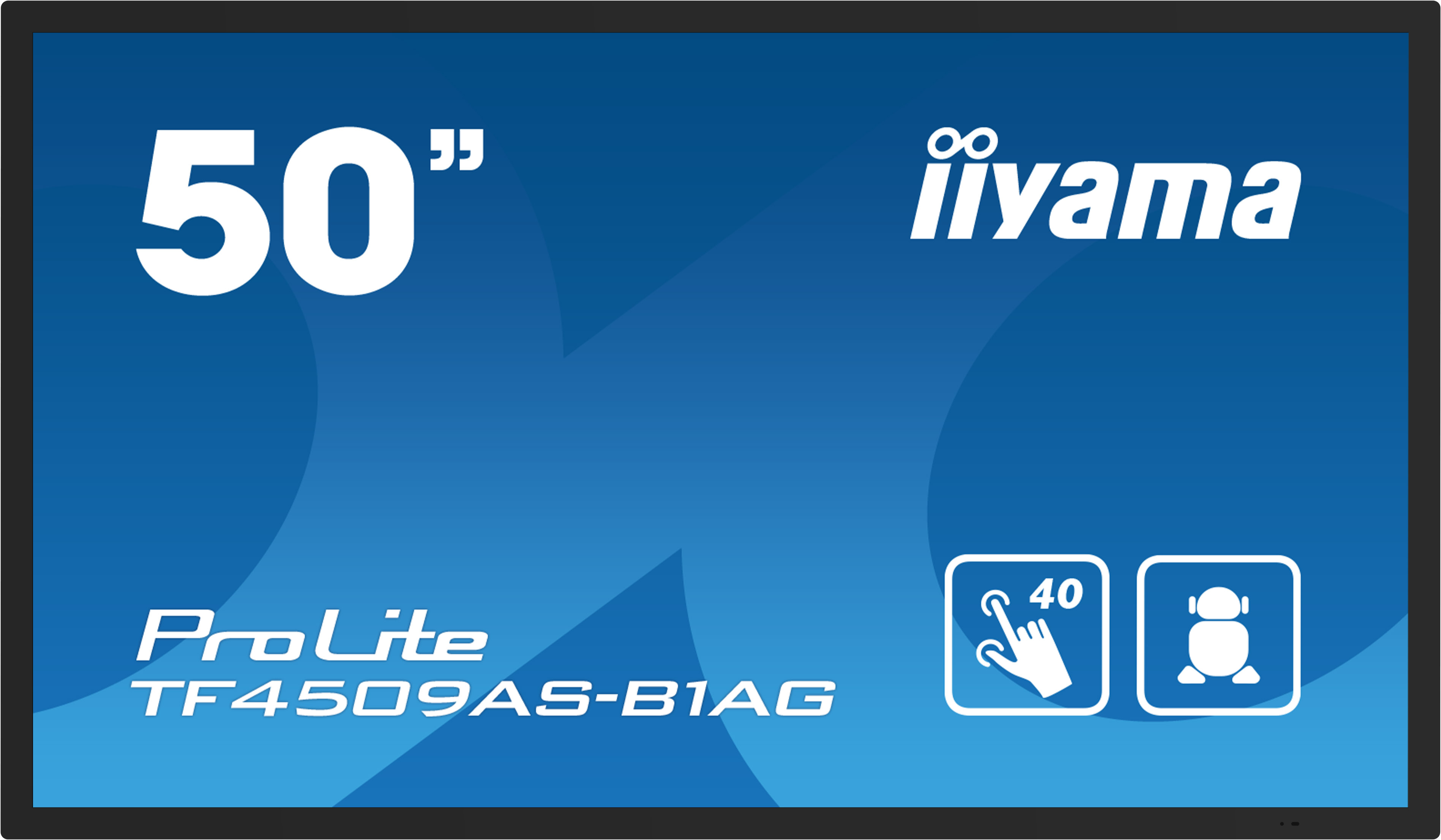 iiyama TF5039AS-B1AG affichage de messages Écran plat de signalisation numérique 125,7 cm (49.5") LED 500 cd/m² 4K Ultra HD Noir Écran tactile Intégré dans le processeur Android 24/7 iiyama TF5039AS-B1AG affichage de messages Écran plat de signalisation numérique 125,7 cm (49.5") LED 500 cd/m² 4K Ultra HD Noir Écran tactile Intégré dans le processeur Android 24/7