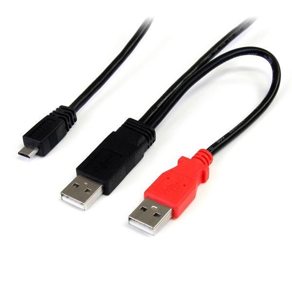 StarTech.com Câble USB 2.0 en Y de 91 cm pour disque dur externe - 2x USB A (M) vers 1x USB Micro B (M) StarTech.com Câble USB 2.0 en Y de 91 cm pour disque dur externe - 2x USB A (M) vers 1x USB Micro B (M)