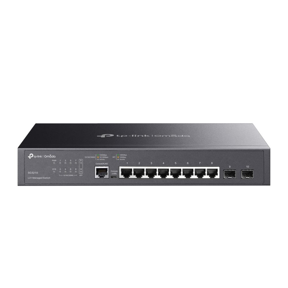 TP-Link Omada SG3210 commutateur réseau Géré L2/L3 Gigabit Ethernet (10/100/1000) 1U Noir TP-Link Omada SG3210 commutateur réseau Géré L2/L3 Gigabit Ethernet (10/100/1000) 1U Noir