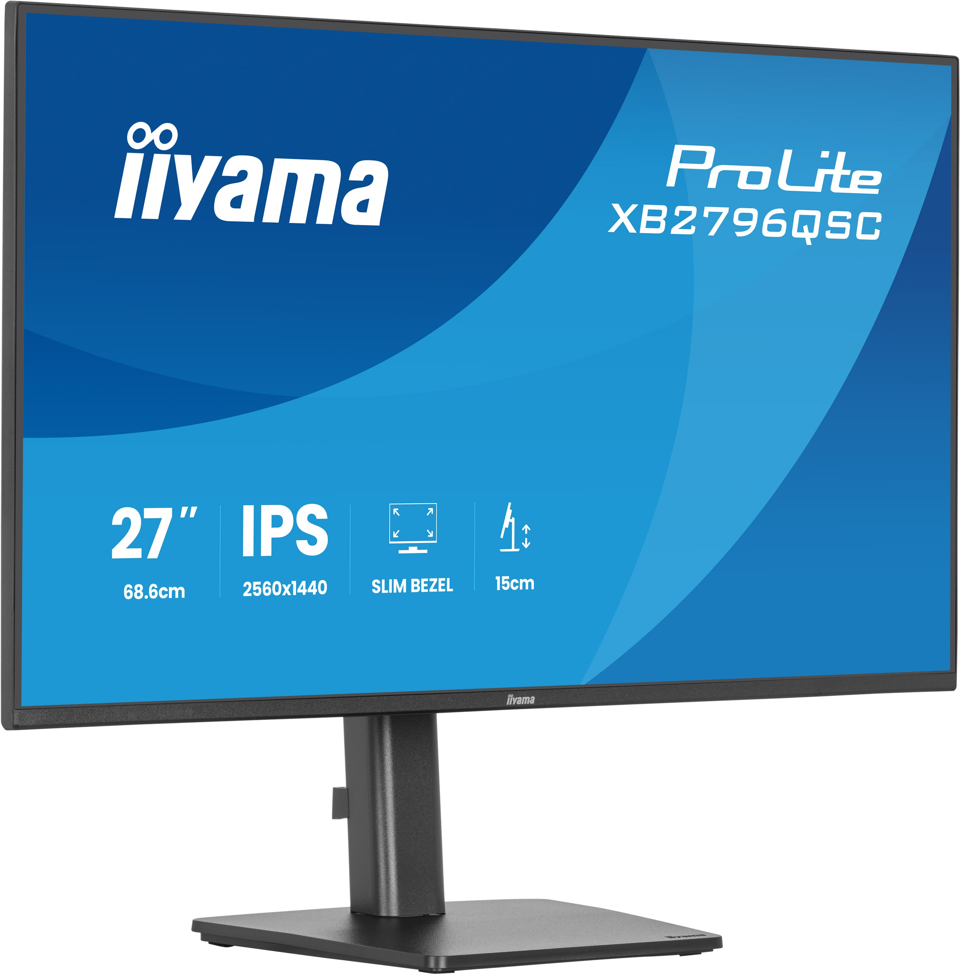 iiyama ProLite XB2796QSC-B1 écran plat de PC 68,6 cm (27") 2560 x 1440 pixels Quad HD Noir