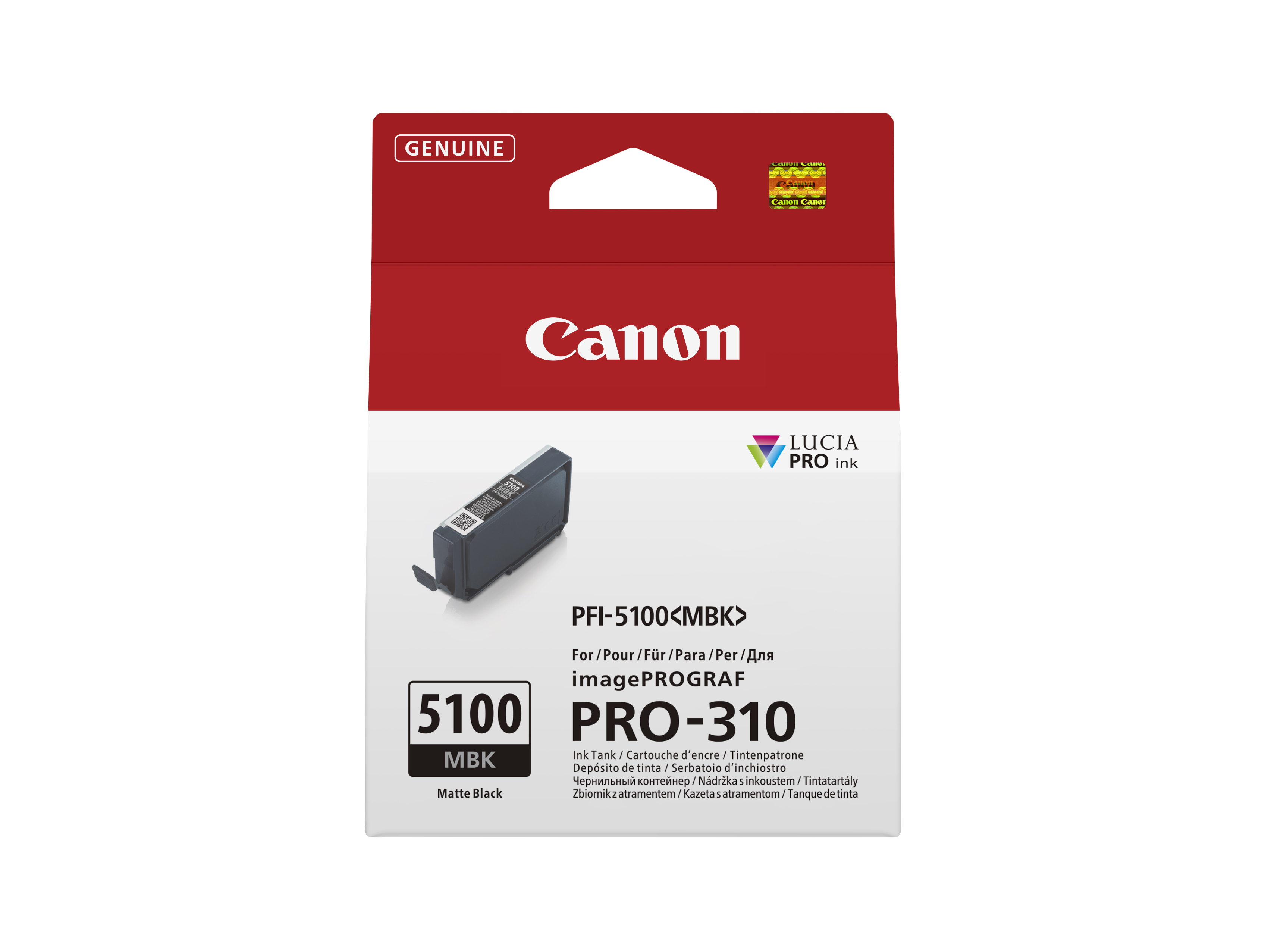 Canon PFI-5100 MBK cartouche d'encre 1 pièce(s) Original Noir mat Canon PFI-5100 MBK cartouche d'encre 1 pièce(s) Original Noir mat