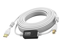 Vision TC 15MUSB+/2 câble USB 15 m USB 2.0 USB A USB B Blanc