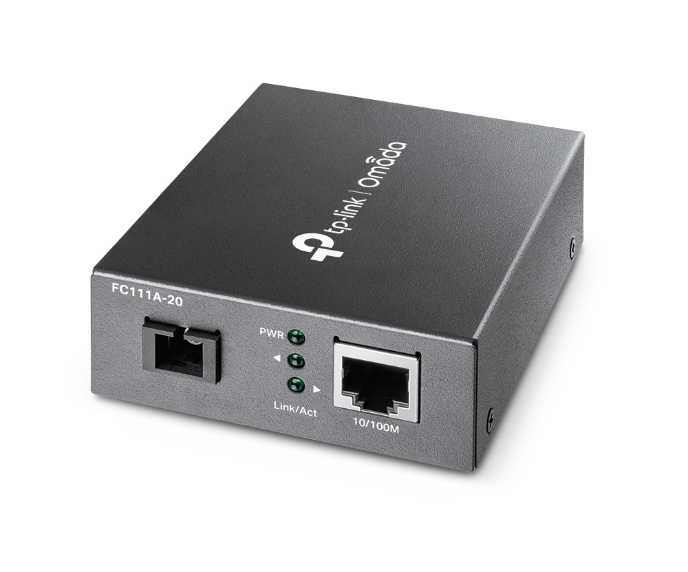 TP-Link Omada FC111A-20 convertisseur de support réseau 100 Mbit/s Monomode Noir TP-Link Omada FC111A-20 convertisseur de support réseau 100 Mbit/s Monomode Noir