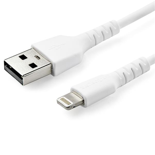 StarTech.com Câble Lightning vers USB renforcé de 2 m - Certifié Apple MFi - Blanc StarTech.com Câble Lightning vers USB renforcé de 2 m - Certifié Apple MFi - Blanc