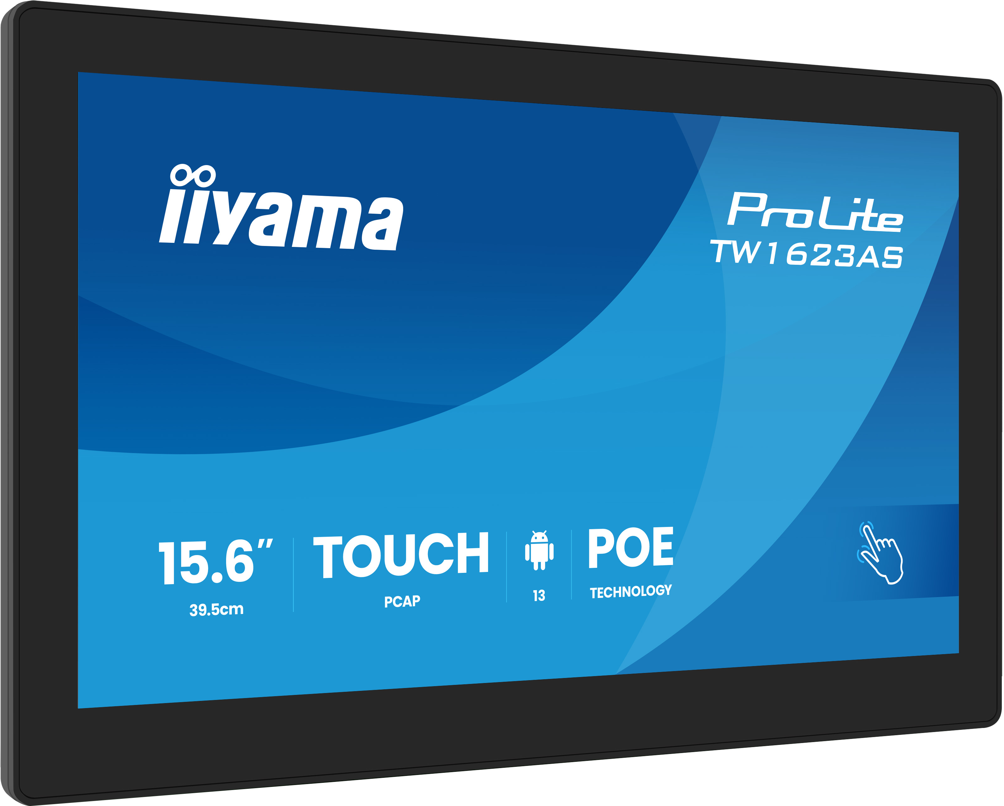 iiyama TW1623AS-B3P Écran d'affichage dynamique Écran plat interactif 39,6 cm (15.6") LED Wifi 450 cd/m² Full HD Noir Écran tactile Intégré dans le processeur Android 24/7