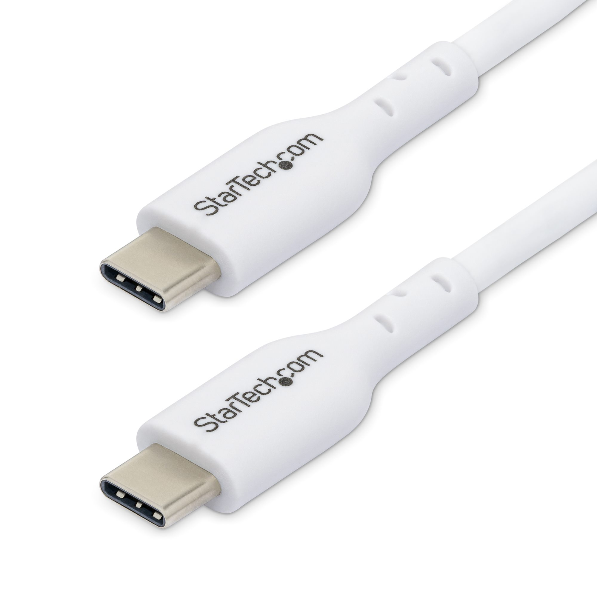 StarTech.com Câble de Charge USB-C de 2m, Charge et Synchronisation, 60W (3A) PD, Chargeur d'Ordinateur Portable USB 2.0 - Cordon de Charge USB C Blanche