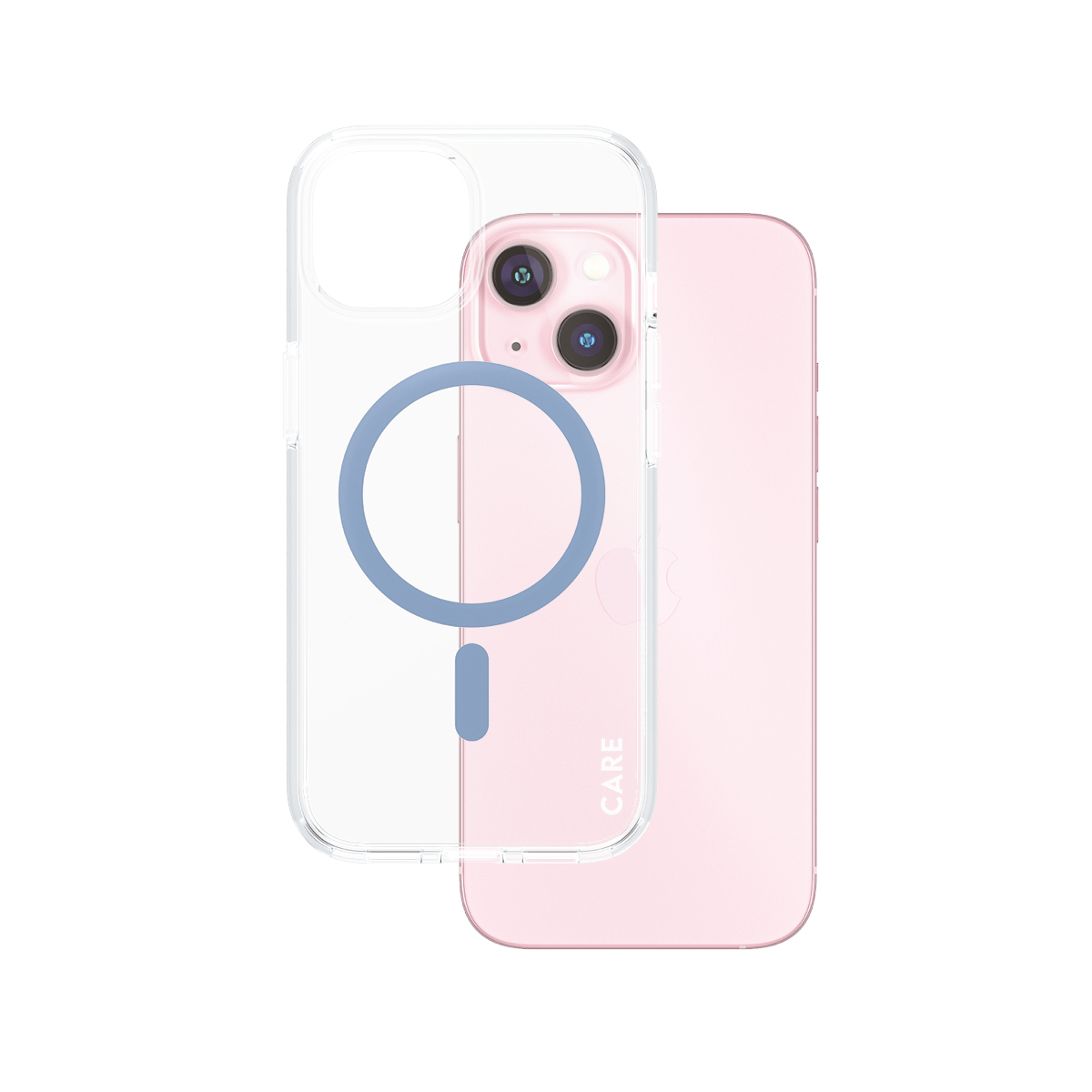 PanzerGlass CARE by ® Flagship Case Transparent Urban Combat w. Blue MagSafe iPhone 15 coque de protection pour téléphones portables Housse