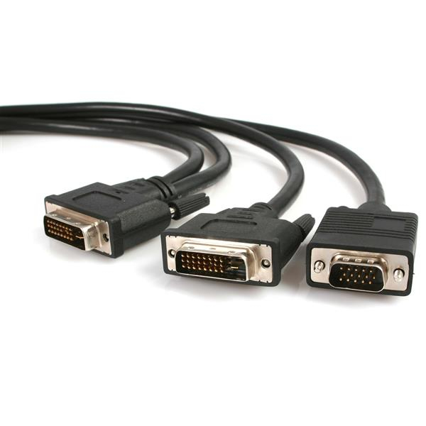 StarTech.com Câble répartiteur en Y / Splitter vidéo DVI (M) vers DVI (M) et VGA (M) de 1,8m StarTech.com Câble répartiteur en Y / Splitter vidéo DVI (M) vers DVI (M) et VGA (M) de 1,8m