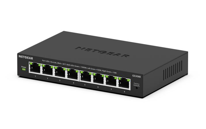 NETGEAR GS308E Géré L2/L3 Gigabit Ethernet (10/100/1000) Connexion Ethernet, supportant l'alimentation via ce port (PoE) Noir NETGEAR GS308E Géré L2/L3 Gigabit Ethernet (10/100/1000) Connexion Ethernet, supportant l'alimentation via ce port (PoE) Noir