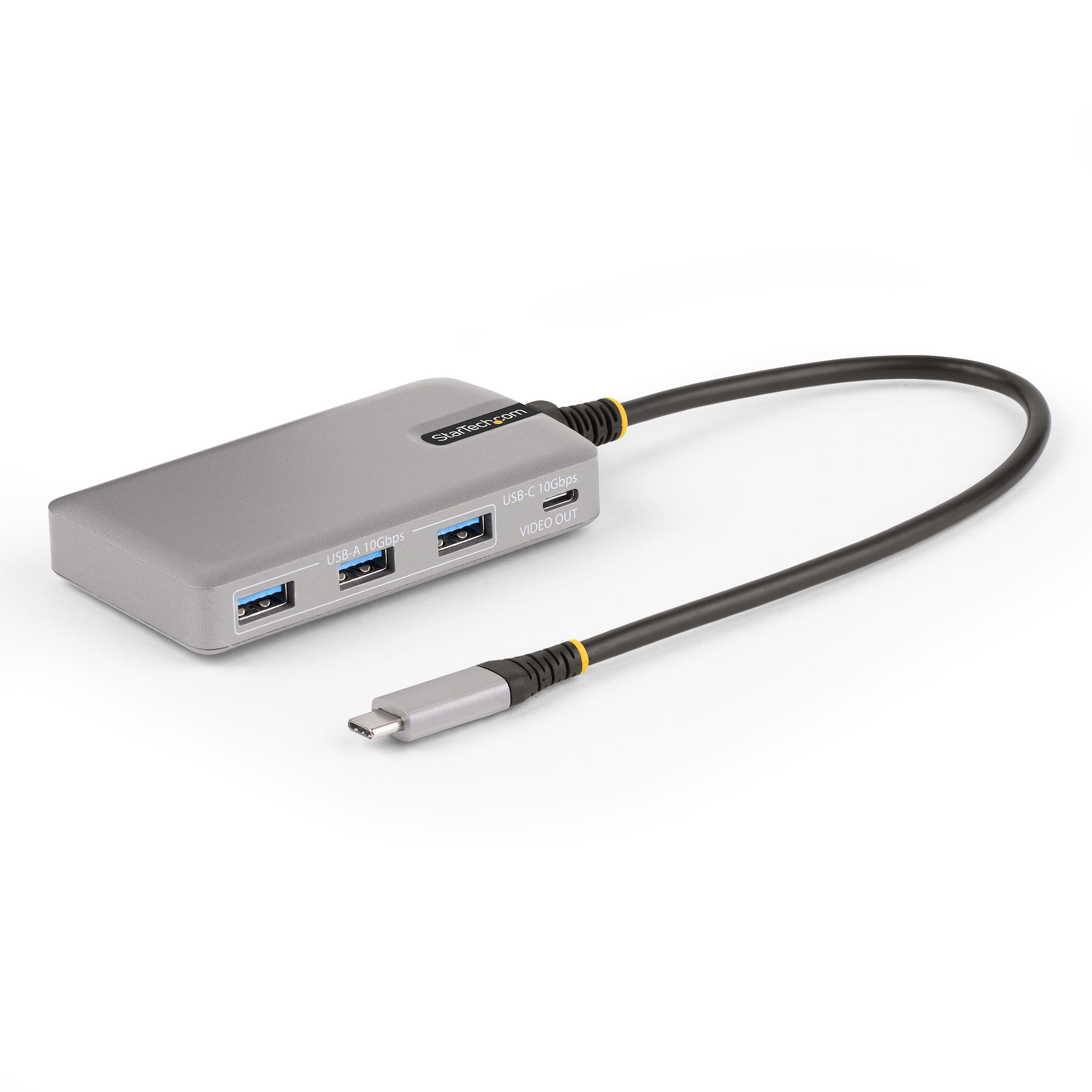 StarTech.com Hub USB-C à 4 Ports avec Sortie Vidéo USB-C DP Alt Mode 4K 60Hz - 3x USB-A, 1x USB Type-C, 100W Power Delivery Pass-Through, USB 3.2 10Gbps, Câble 30cm, Hub USB 3.0 Portable StarTech.com Hub USB-C à 4 Ports avec Sortie Vidéo USB-C DP Alt Mode 4K 60Hz - 3x USB-A, 1x USB Type-C, 100W Power Delivery Pass-Through, USB 3.2 10Gbps, Câble 30cm, Hub USB 3.0 Portable