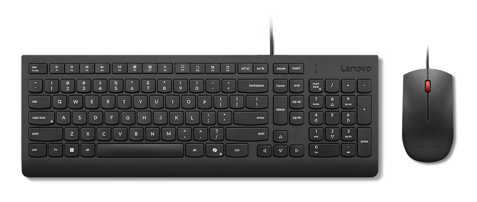 Lenovo Essential Wired Combo Black US Euro clavier Souris incluse Universel USB Noir Lenovo Essential Wired Combo Black US Euro clavier Souris incluse Universel USB Noir