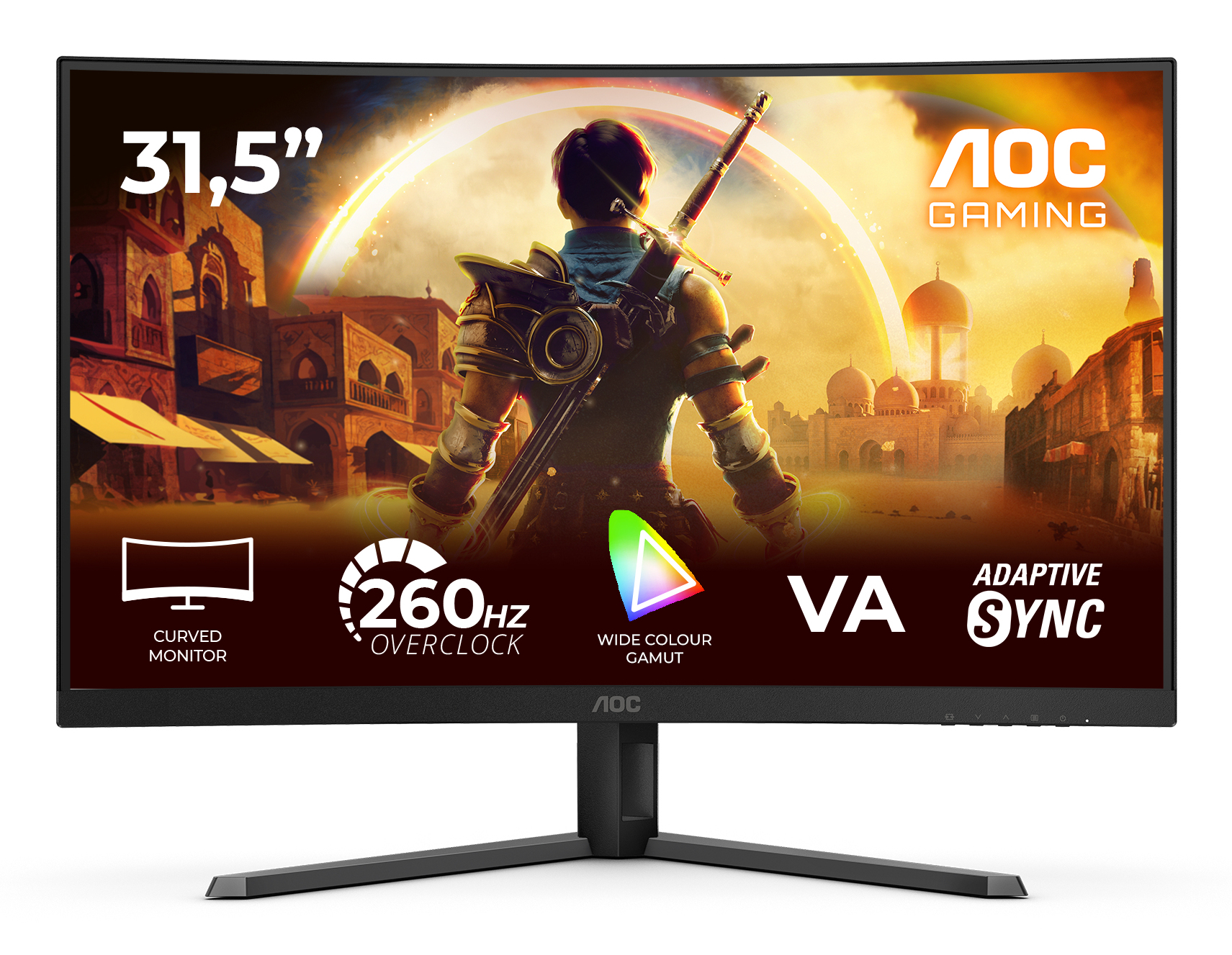 AOC G4 C32G42ZE écran plat de PC 80 cm (31.5") 1920 x 1080 pixels Full HD LED Noir, Rouge