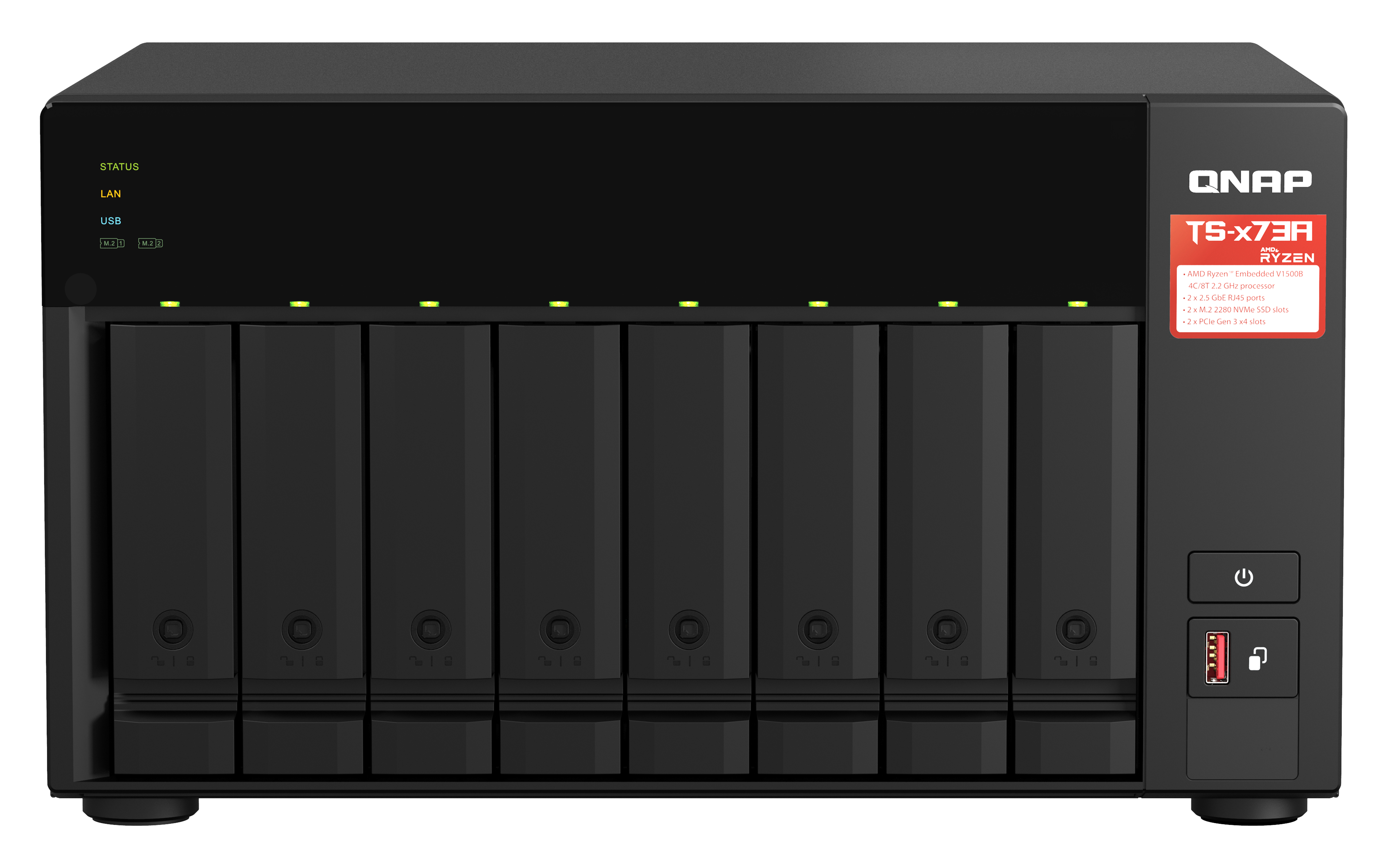 QNAP TS-873A NAS Tower Ryzen Embedded V1500B 8 Go DDR4 30,72 To SSD QuTS hero Noir QNAP TS-873A NAS Tower Ryzen Embedded V1500B 8 Go DDR4 30,72 To SSD QuTS hero Noir