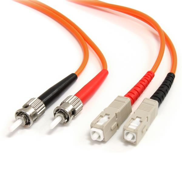 StarTech.com Câble / Jarretière fibre optique duplex multimode 62.5/125 OM1 de 2m - ST vers SC - Orange StarTech.com Câble / Jarretière fibre optique duplex multimode 62.5/125 OM1 de 2m - ST vers SC - Orange