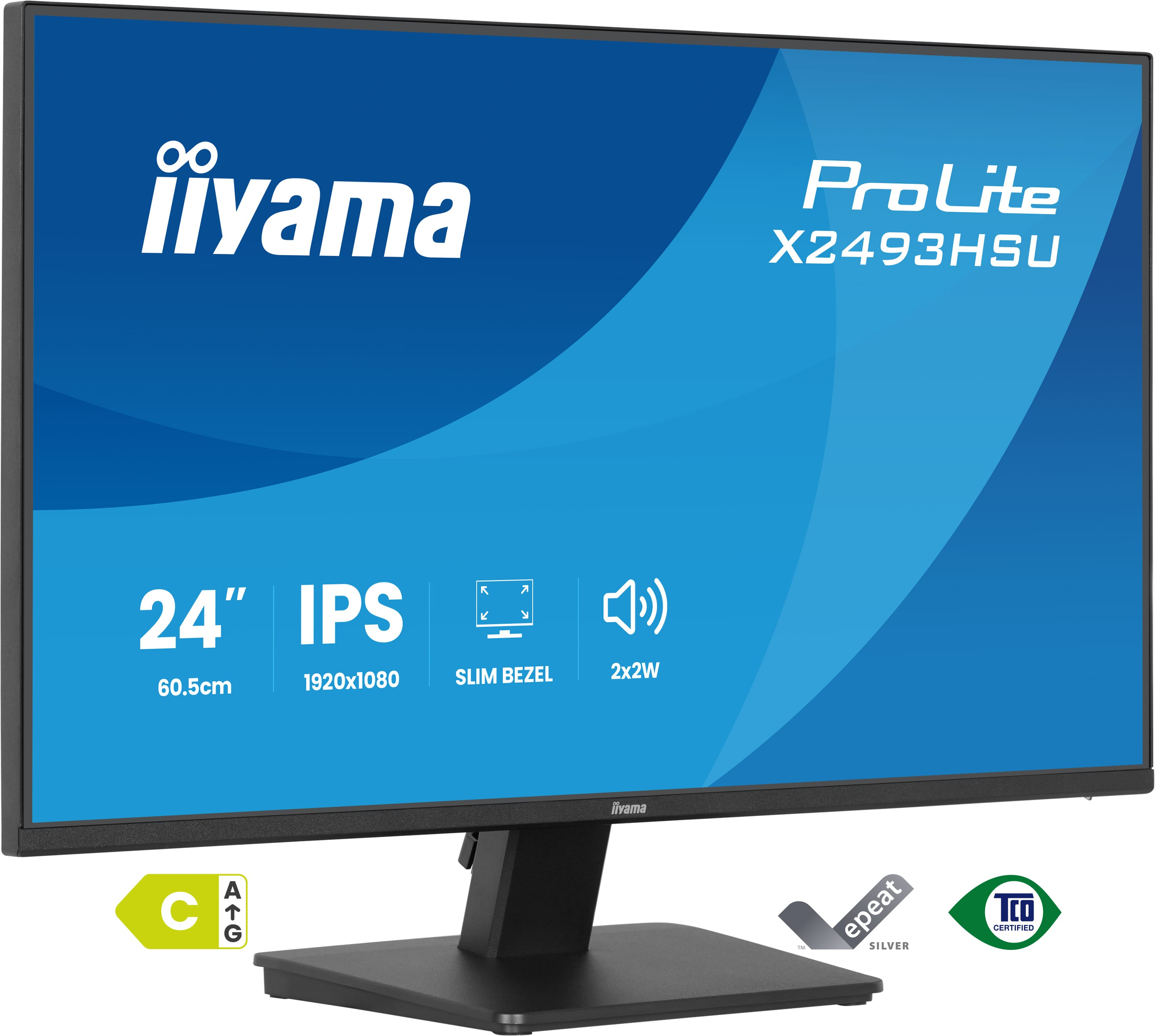 iiyama ProLite X2493HSU-B1 écran plat de PC 60,5 cm (23.8") 1920 x 1080 pixels Full HD Noir