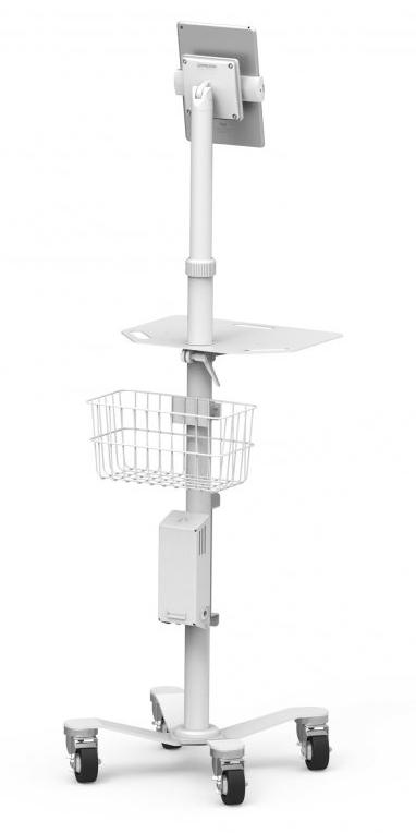 Compulocks Rolling VESA Medical Floor Stand With Universal Tablet Holder White Compulocks Rolling VESA Medical Floor Stand With Universal Tablet Holder White