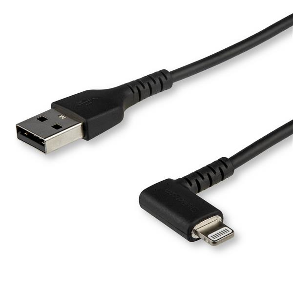 StarTech.com Câble Lightning vers USB coudé de 2 m - Certifié Apple MFi - Noir