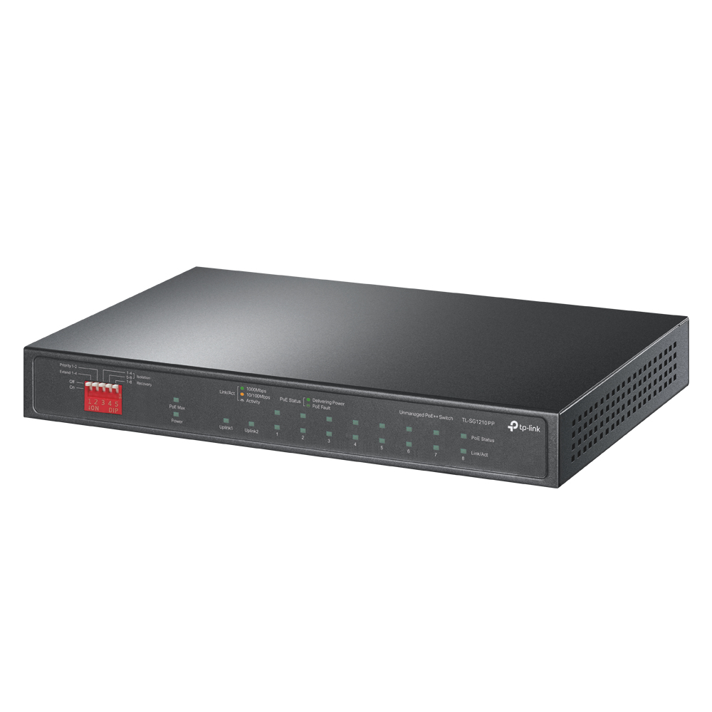 TP-Link TL-SG1210PP commutateur réseau Non-géré Gigabit Ethernet (10/100/1000) Connexion Ethernet, supportant l'alimentation via ce port (PoE) Noir TP-Link TL-SG1210PP commutateur réseau Non-géré Gigabit Ethernet (10/100/1000) Connexion Ethernet, supportant l'alimentation via ce port (PoE) Noir