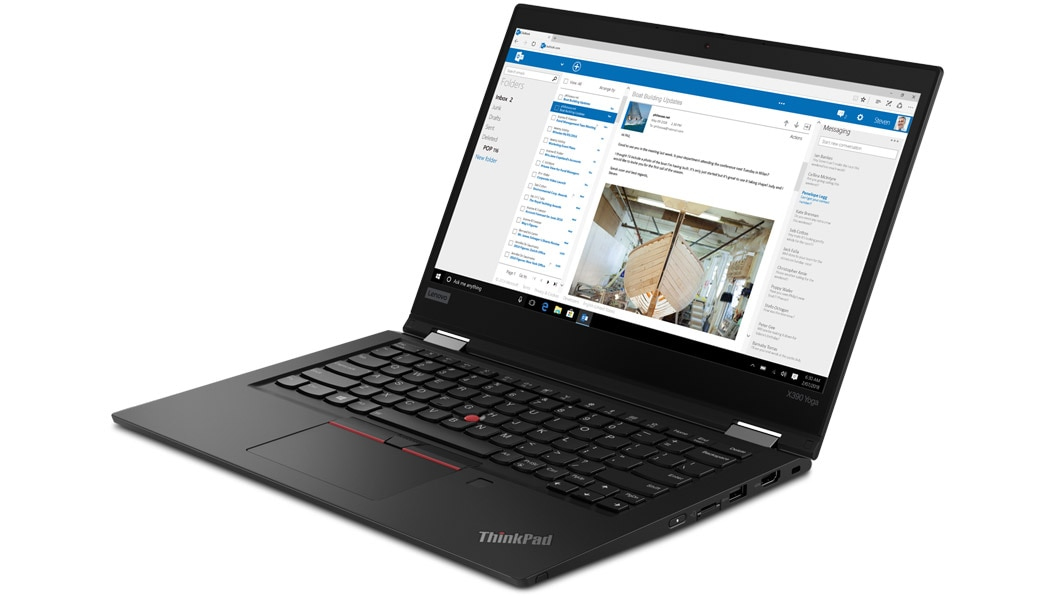 Lenovo ThinkPad Yoga X390 Hybride (2-en-1) 33,8 cm (13.3") 1920 x 1080 pixels Écran tactile Intel® Core™ i7 de 8e génération 16 Go DDR4-SDRAM 512 Go SSD Wi-Fi 5 (802.11ac) Windows 10 Pro Noir