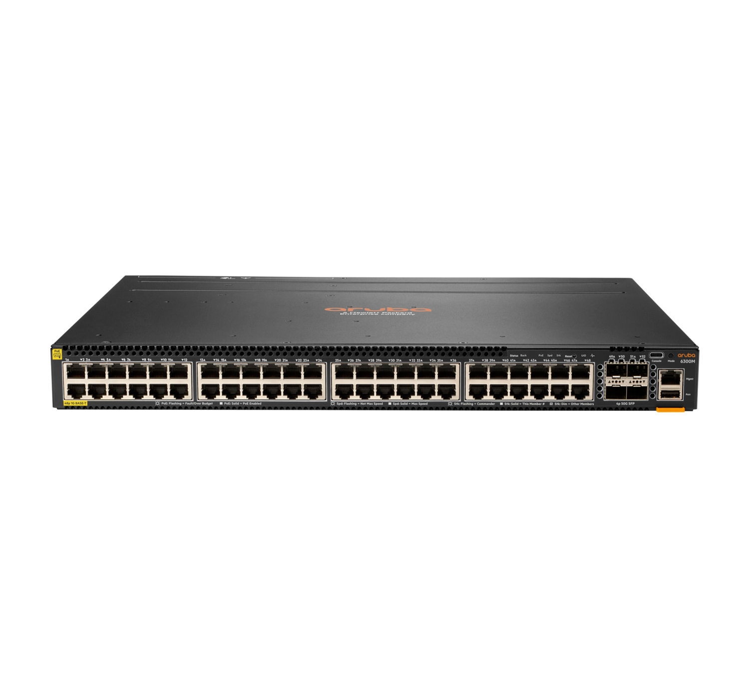 Aruba 6300M Géré L3 Gigabit Ethernet (10/100/1000) Connexion Ethernet, supportant l'alimentation via ce port (PoE) 1U Gris Aruba 6300M Géré L3 Gigabit Ethernet (10/100/1000) Connexion Ethernet, supportant l'alimentation via ce port (PoE) 1U Gris