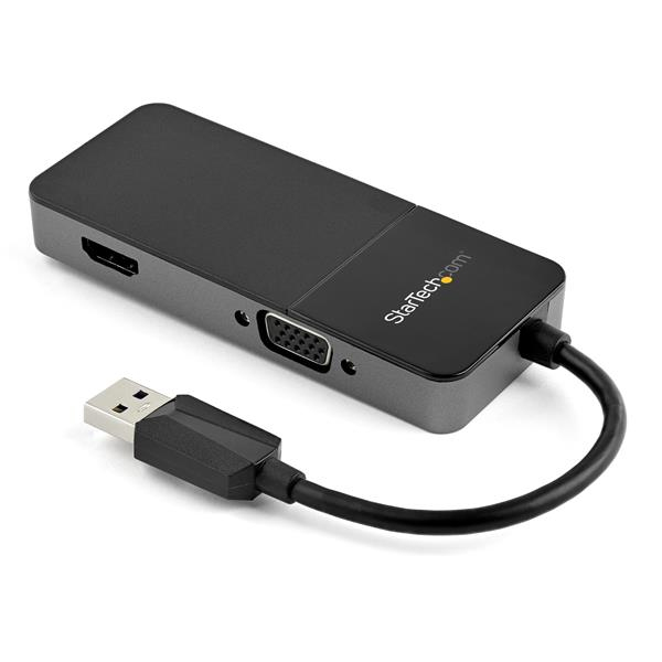 StarTech.com USB 3.0 to HDMI and VGA Adapter -4K/1080p USB Type A Dual Monitor Multiport Display Adapter Converter -External Graphics Card