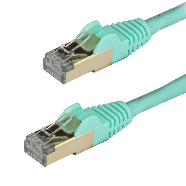 StarTech.com Cordon de raccordement CAT6a (7,5 m) sans crochet - Câble patch RJ45 - Turquoise StarTech.com Cordon de raccordement CAT6a (7,5 m) sans crochet - Câble patch RJ45 - Turquoise
