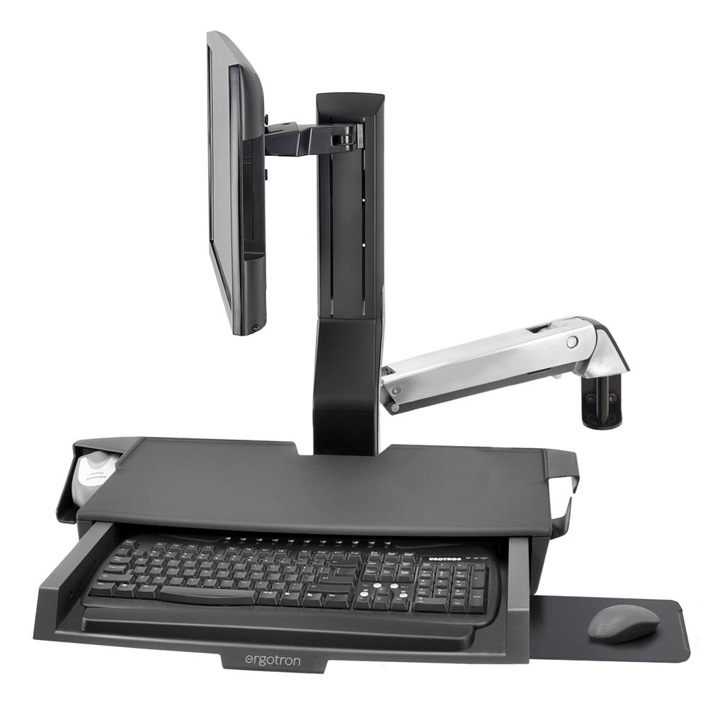 Ergotron Combo Arm with Worksurface & Pan Ergotron Combo Arm with Worksurface & Pan