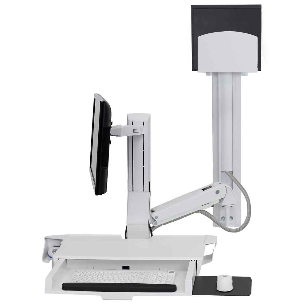 Ergotron SV Combo System with Worksurface & Pan, Medium CPU Holder Ergotron SV Combo System with Worksurface & Pan, Medium CPU Holder